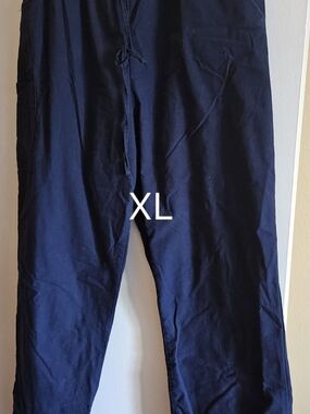 Womens Navy Drawstring Scrub Pants - XL